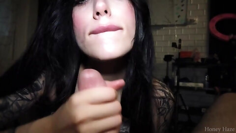 Horny Brunette Teen Gives Me A Blowjob...